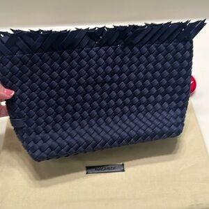 Naghedi Havana clutch ink blue NWT